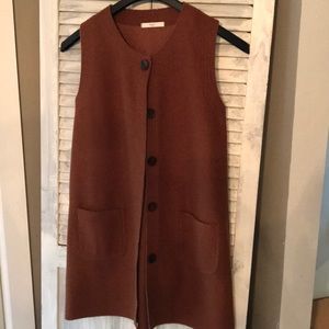Etzzie by Korea Sleeveless Wool Blend Brown Vest